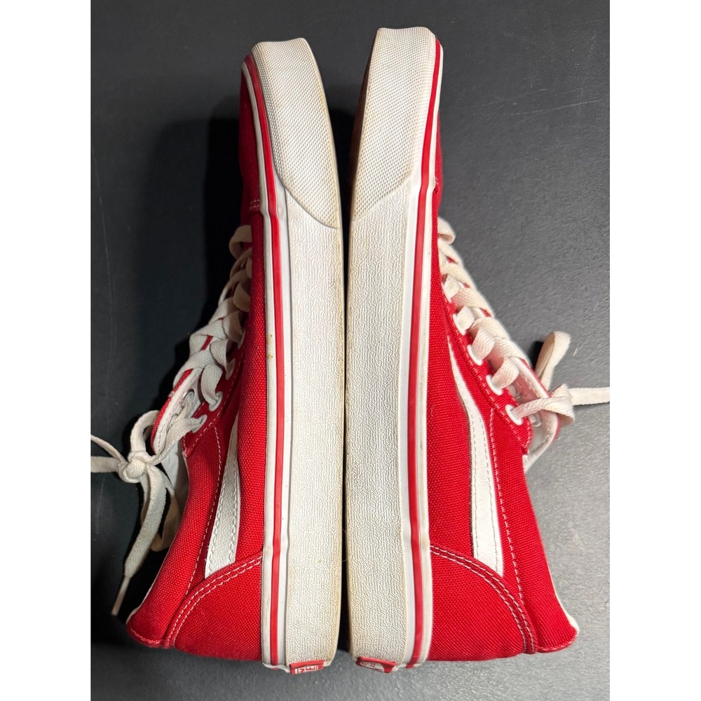 Vans Ward Low Top Sneakers Mens 7.5 Red Canvas Lace Up Skate Shoes - Picture 12 of 14